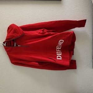 DEFEND PARIS with full hoddie zipper (red)